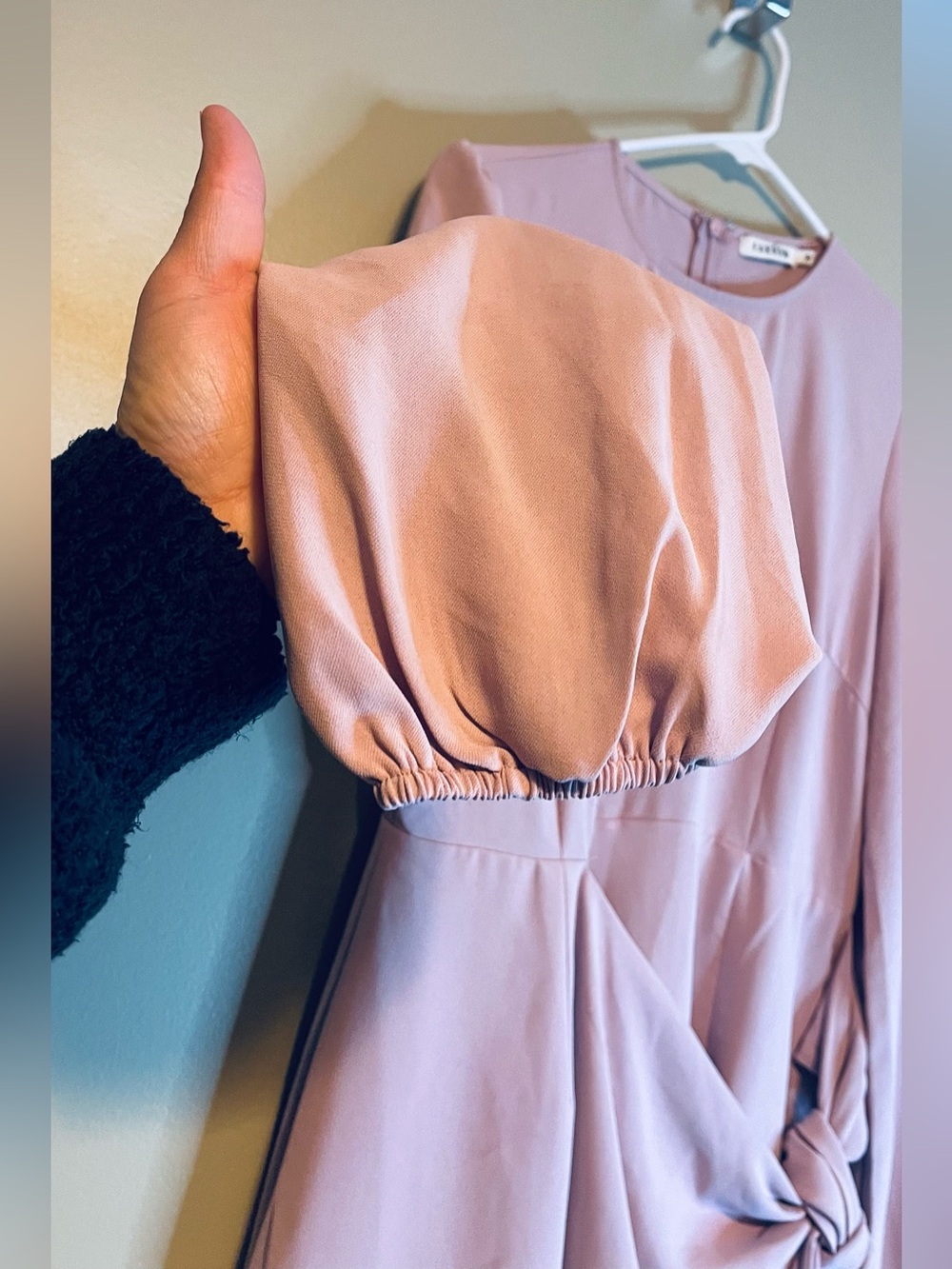 Farrow Knot Front Long Sleeve Mini Dress - Picture 6 of 11